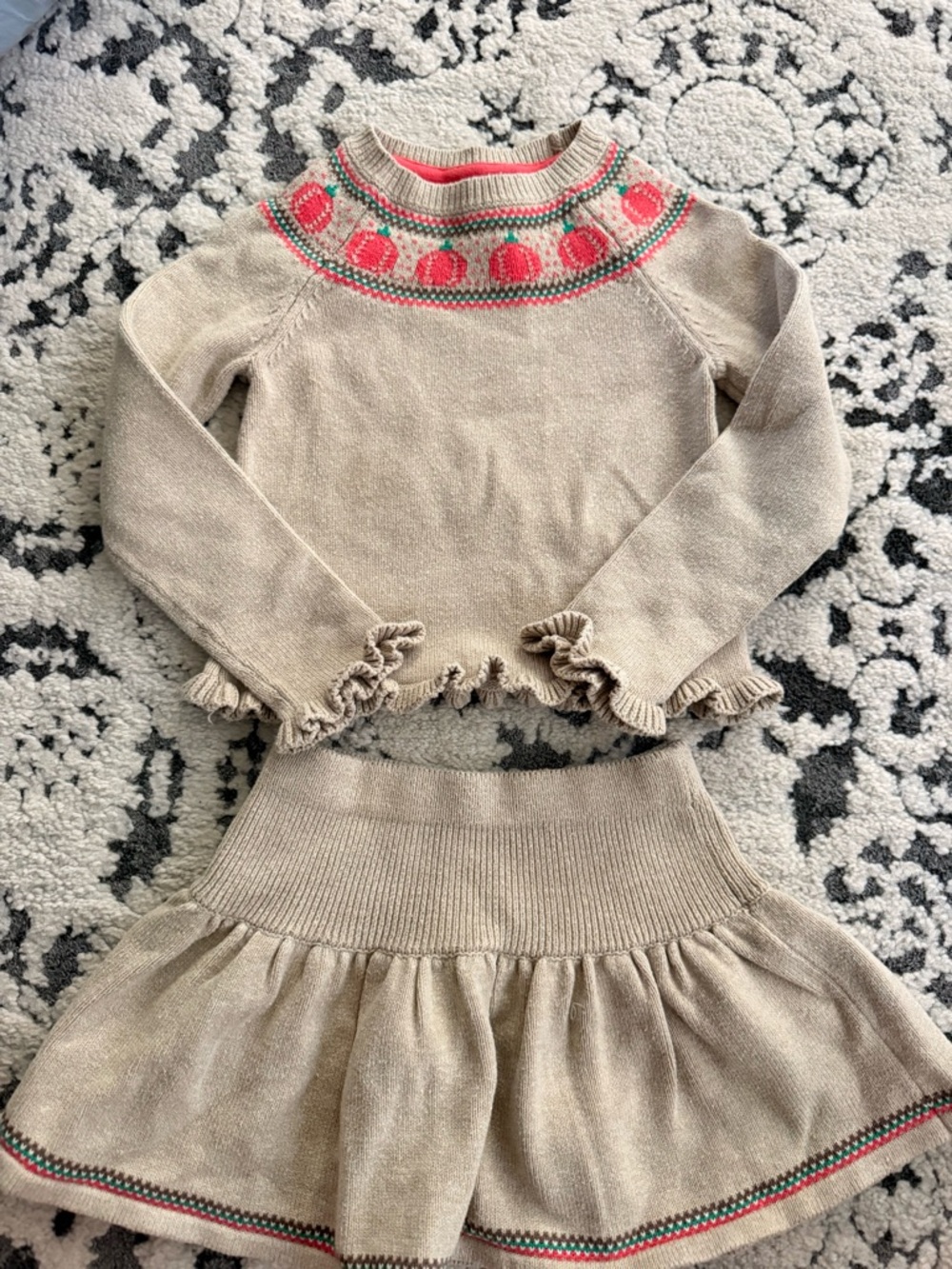Cynthia Rowley Cream, Coral, Teal Striped Knit Sweater